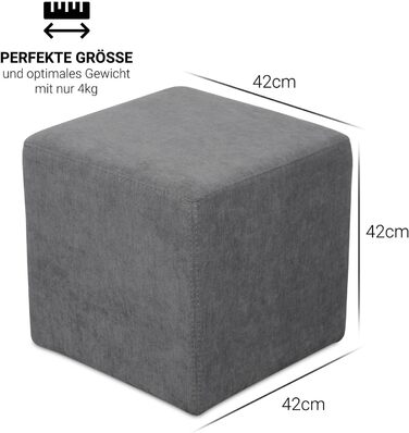 Кубоподібне сидіння 42 см - Високоякісний, простий у догляді пуф-стілець - Пуф вагою лише 4 кг - Ідеальний варіант для сидіння (Coral12)