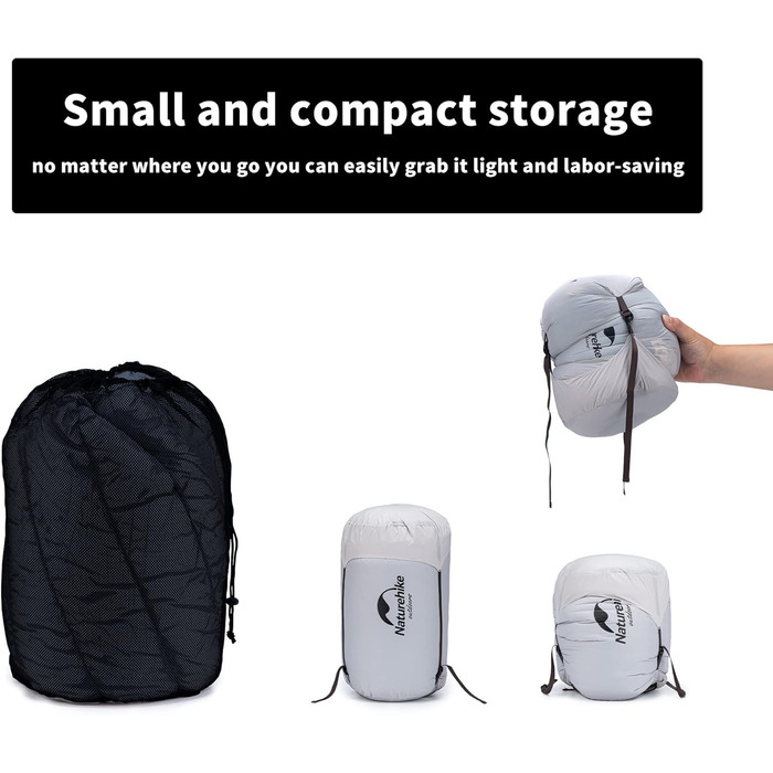 Натурхиковий пуховий спальний мішок, ультралегкий, компактний портативний, конверт 650 FP, зимовий спальний мішок на 3-4 сезони з невеликим розміром упаковки для кемпінгу на свіжому повітрі, CWM400-темно-синій (6)