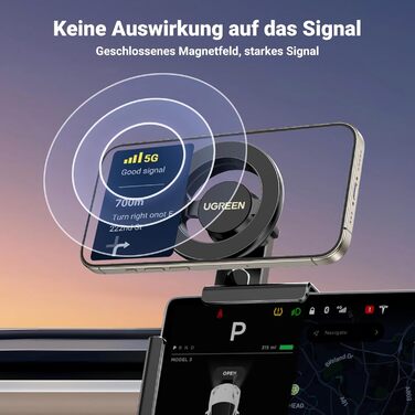 Автомобільний магніт UGREEN для тримача мобільного телефону для Tesla, сумісний з автомобільним тримачем MagSafe, поворотний автом