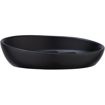 Мильниця WENKO Mod. Badi Black, високоякісна кераміка з матовою поверхнею, мильниця простої, однотонної форми чорна 3 x 11,5 x 11,