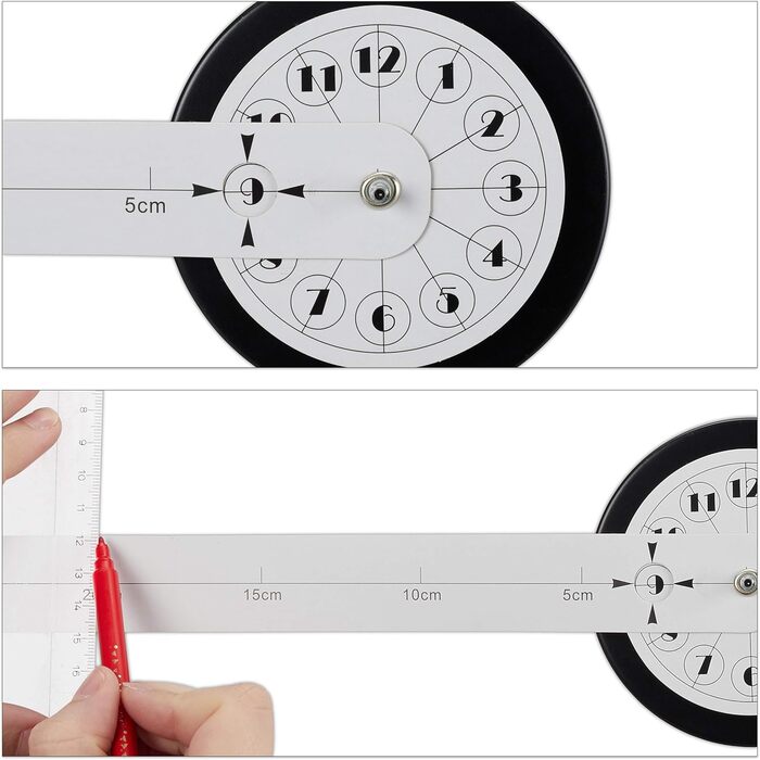 Настінний годинник Relaxdays DIY, 3D-цифри, настінне татуювання годинника, проста установка, змінний розмір, сучасний, чорний