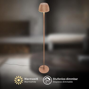 Стільний торшер BRILONER з LED-підсвіткою сенсорне керування, регулювання яскравості, тепле біле світло, 19x124 см, колір Coffee