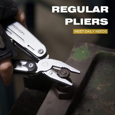 Плоскогубці Roxon S801S STORM, туристичний мультитул, мультитул з додатковою групою насадок і чорним кейсом, кишеньковий мультитул