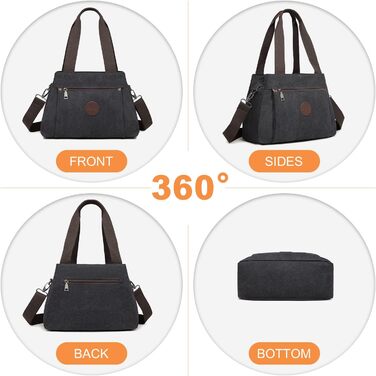 Полотняна сумка Жіноча сумка через плече чорна