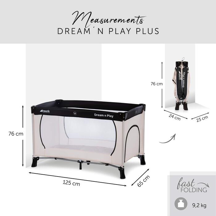 З сумкою для транспортування та ігровою панеллю, маленьке складне дитяче ліжечко для подорожей для немовлят від народження до 15 к