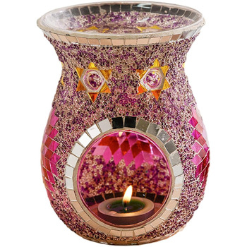 Тримач для чайної лампи haohaiyo Aroma Lamp, керамічна ароматична лампа Ароматична лампа, вітражна ароматерапевтична лампа в турецькому стилі кав'ярня бар головний стіл прикраса