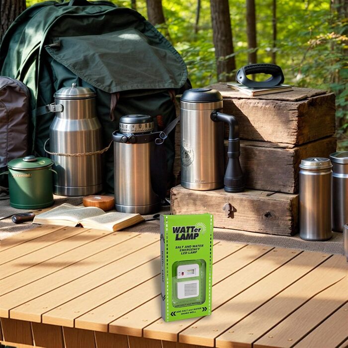 Світлодіодний ліхтар для морської води - не потребує батарейок та зарядки, яскравість 50 люмен, 140 годин роботи, для кемпінгу, надзвичайних ситуацій та використання на свіжому повітрі, 20,3 x 10,2 см, шнурок у комплекті