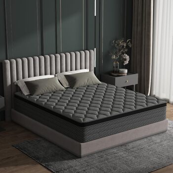 Матрац 160x200 см, підходить для ліжок з пружинним блоком, рівень жорсткості H3, підходить для дітей та дорослих, сертифікований Oeko-Tex, ергономічний 7-зонний матрац, висота 20 см, розмір EU King (160x200 см)