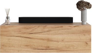 Вішалка для передпокою Planetmbel золотий дуб 100 см, настінна панель 50 см золотий дуб/антрацит з дзеркалом 50 см (без світлодіод