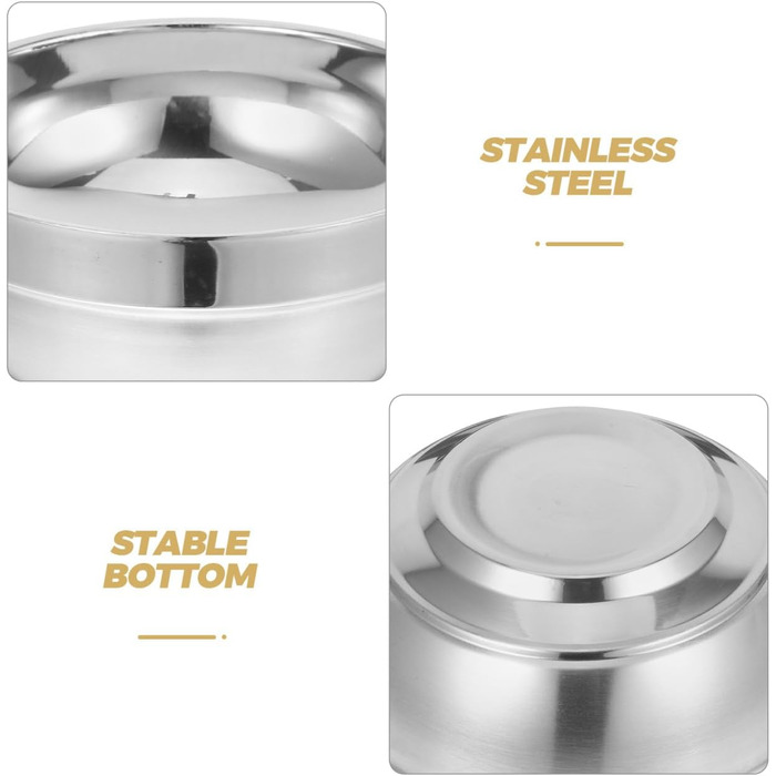 Двошарова чаша з нержавіючої сталі 5,1 дюйма ізольована проти гарячого дитяча чаша супова чаша для дому, кемпінгу, сімейного посуду для рису