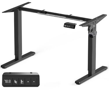 Електрична рама столу з регулюванням висоти та потужними двигунами, рама столу з регулюванням висоти, функцією запобігання зіткненням та пам&39яттю положення, чорна