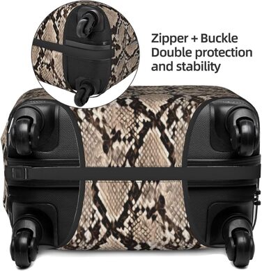 Чохол для багажу Зміїна шкіра, камуфляжний, м'який, стильний, чорний, XL