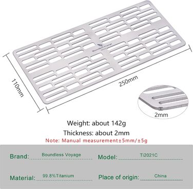 Титанова решітка для приготування їжі Решітка для гриля на відкритому повітрі Деревне вугілля Барбекю Сітка Тарілка для гриля Надл