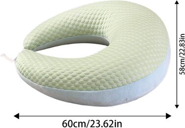 Ергономічна в&39язана подушка Crealis для рукоділля, творчих моментів, читання та ігор, для ліжка та дивана, підлокітник для читання, гри, роботи, в&39язання гачком, 60x58 см, зелена