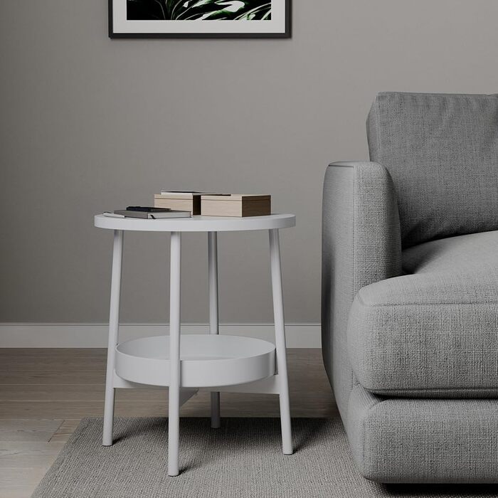 Журнальний столик Vicco Riono, білий, 40 x 40 см з додатковим місцем для зберігання