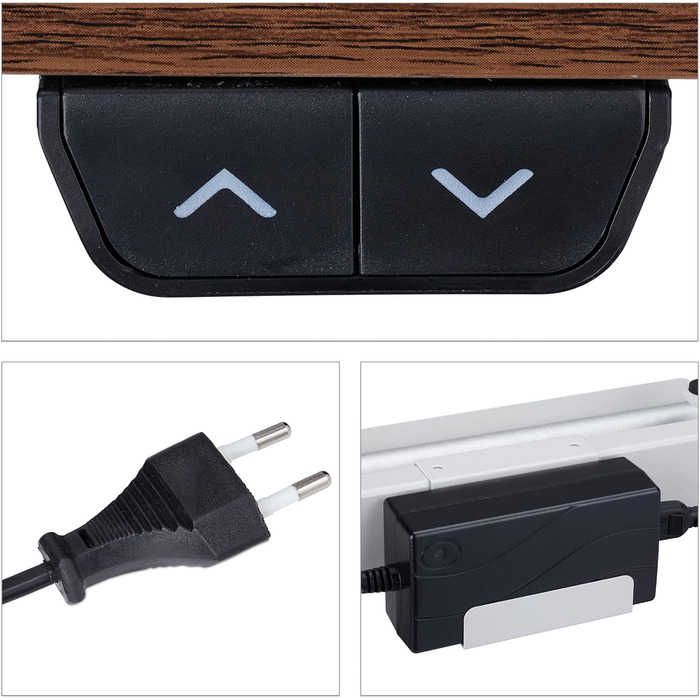 Електричний каркас столу Relaxdays з регулюванням висоти, розсувний, 71-121 см, каркас столу, сталь, білий