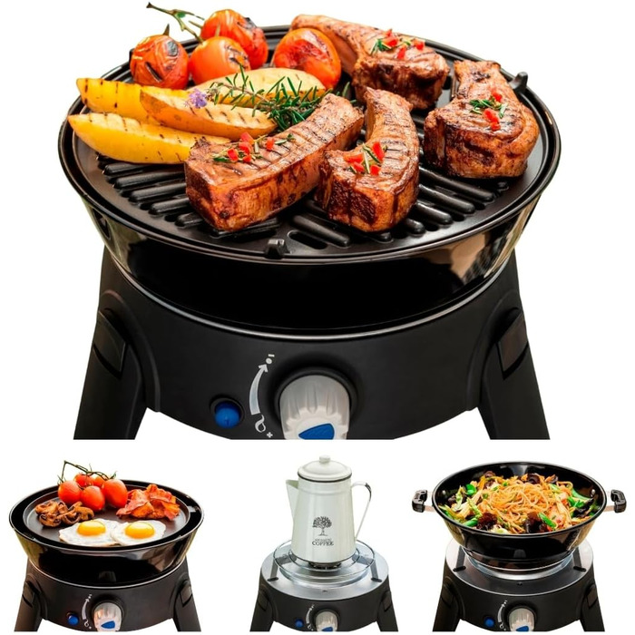 Гриль для кемпінгу Safari Chef 30 LP - 50mBar - Газовий гриль для кемпінгу - Сталь, алюміній і пластик - Газова плита для кемпінгу