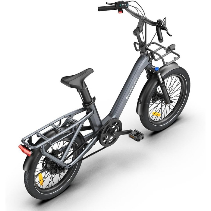 Електричний велосипед, двигун BAFANG, ремінний привід, перемикання двох режимів, електровелосипед 20 дюймів, 2/3 швидкості, жіночий/чоловічий електровелосипед сірого кольору Air One Pro (2 швидкості)
