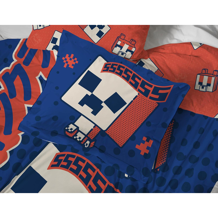 Повнорозмірний комплект постільної білизни Minecraft Creeper, 7-місний комплект постільної білизни з простирадлом та наволочками,