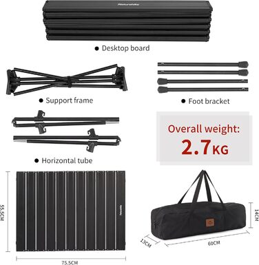 Кемпінговий стіл Naturehike, складний стіл з алюмінію, надлегкий кемпінговий стіл, маленький портативний кемпінговий стіл для саду, походів, кемпінгу