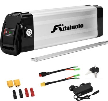 Акумулятор для електровелосипеда 36V 48V 10AH 13AH 15AH 20AH, літій-іонний акумулятор для електричного велосипеда, сріблястий, знімний, для Pedelec, заміна акумулятора, 2-контактний/4-контактний із зарядним пристроєм для двигуна 200W-1000W, 36V 10AH2-конт