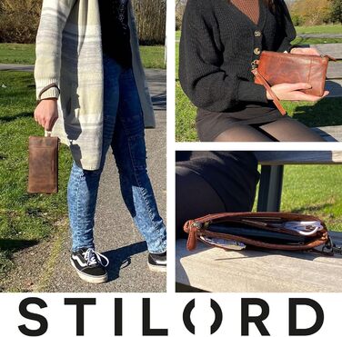 Греція вінтажний клатч з натуральної шкіри для жінок. Знімний ремінець на зап'ястя та захист від RFID. Чорний колір.