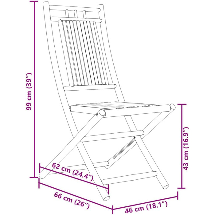 Садові стільці 2 шт., Розкладний садовий стілець зі спинкою, Обідній стілець для саду, балкона, патіо, Набір стільців, Садові меблі, бамбук