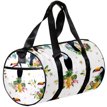 Спортивна сумка, маленька дорожня сумка, сумка для шопінгу та йоги з тропічним листям, сумка для фітнесу на відкритому повітрі, ручна поклажа