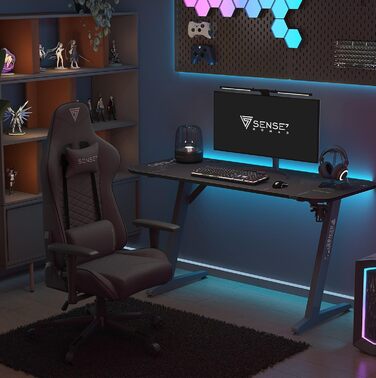 Офісне крісло Spellcaster Gaming Fabric, ергономічне крісло для геймерів, підлокітники, цільна сталева рама, регульований кут нахилу, чорний колір, 43-52 x 69,5 x 57, 5902659841537 Тканина чорного кольору