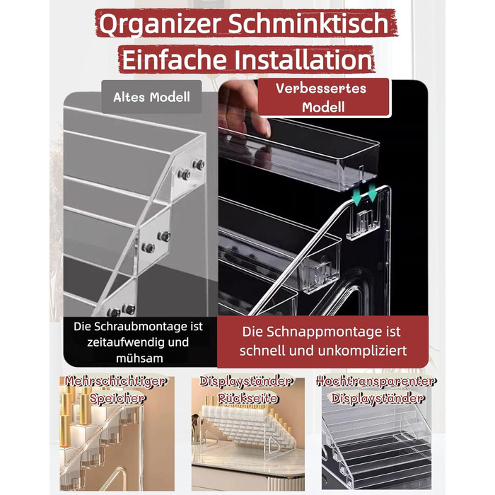 Органайзер для лаків для нігтів з 2 акрилових щіток із 7 рівнями, зберігання лаків для нігтів на 168 флаконів, прозора підставка для макіяжу, полиця для зберігання помади/ефірних олій та засобів для укладання