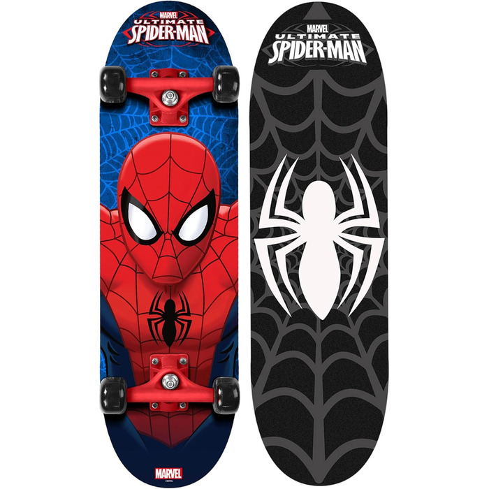 Скейтборд Spiderman ROT 28" Red/Black – круїзер Людина-Павук 28x8 дюймів, для дітей 5-12 років, пластиковий пенні-борд з принтом