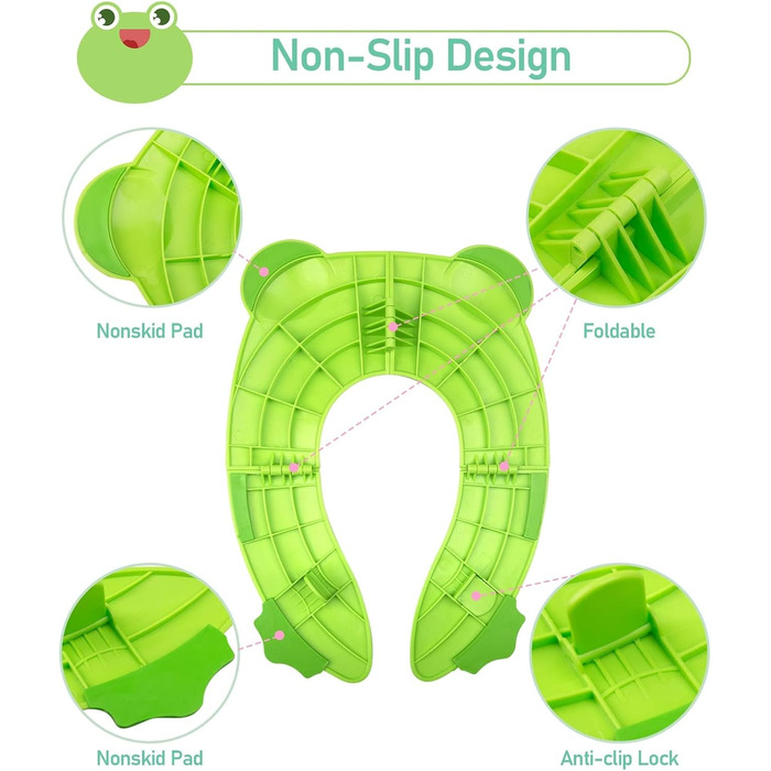 39s Toilet Trainer Seat, WC Seat Toddler Potty Trainer with Storage Trainer, Green Frog, 39s Toilet Trainer Seat, WC Seat Toddler