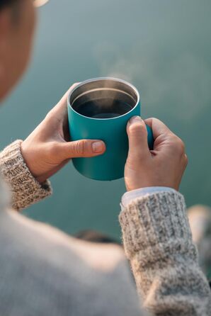 Кемпінгова кружка MiiR, вакуумна ізоляція, бризкозахищена, розсувна кришка, що щільно прилягає, конструкція з нержавіючої сталі, колір Coastal Teal, 340 мл (12 унцій)