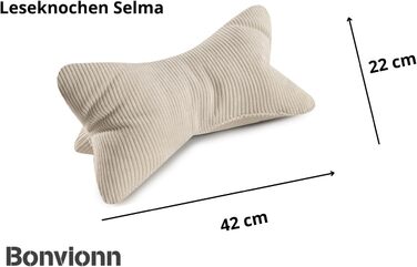 Подушка для читання Selma Cord Look, ергономічна форма для підтримки шиї або попереку, гнучка опора для книг, електронних книг або планшетів (натуральна)