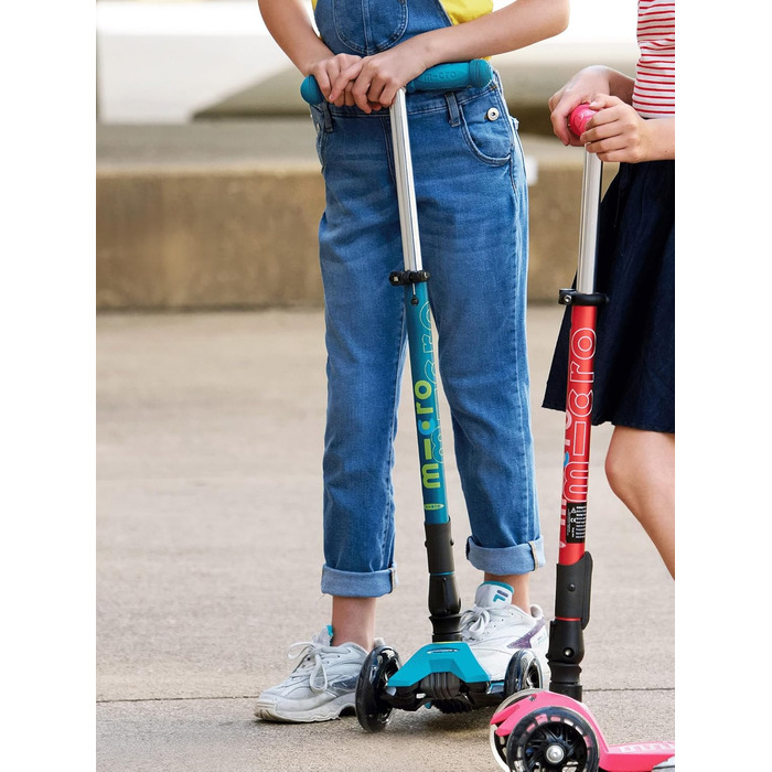 Складний світлодіодний самокат з трьома колесами, з нахилом для керування, складний, швейцарський дизайн, Micro для дітей з підсві