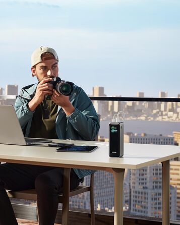 Портовий павербанк, Smart App Control, сумісний з MacBook Pro/Air, iPhone 15/14 Series, Galaxy, AirPods та іншими (зарядний кроншт