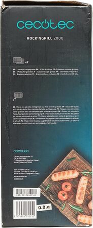 Електричний гриль, антипригарне покриття RockStone, відкривання на 180, регулювання по висоті, варильна поверхня 30 х 23,5 см, 2000 Вт, нержавіюча сталь і пластик, 2000.