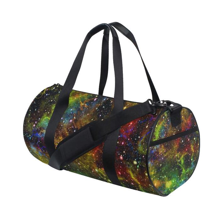 Спортивна сумка з абстрактним, барвистим дизайном всесвіту веселка, туманність, галактика. Дорожня сумка-вікендер з міцного канвасу для чоловіків та жінок. Ідеально підходить для спорту, подорожей та на вихідні.