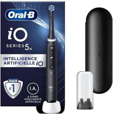 Електрична зубна щітка Oral-B iO 5N, чорна, Bluetooth, 1 щітка, 1 дорожній футляр