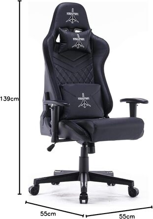 Професійне ігрове крісло Reaper з інтегрованою технологією RGB LED, регульованою спинкою, різнокольоровими світлодіодними профілями з широким вибором кольорів (чорне)