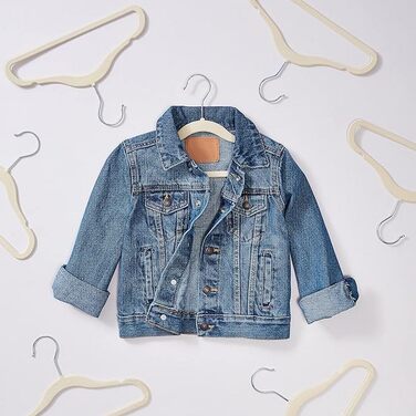 Дитячі оксамитові вішалки для одягу Storeo Basics, нековзні вішалки для немовлят та малюків, 29 см, 50 шт., бежевого кольору