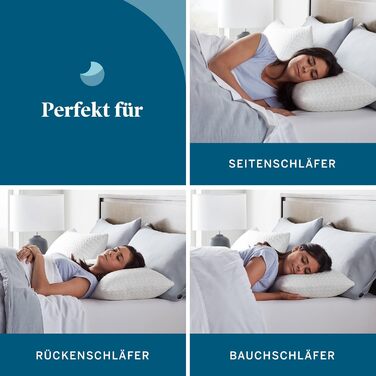 Подушка LUCID 80 x 80 см з гібридним наповнювачем з подрібненого пінного матеріалу з ефектом пам&39яті та мікрофібри знімний, регульований наповнювач чохол, який можна прати для сну на боці, спині та животі