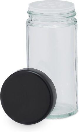 Карусель для спецій Relaxdays з 12 баночками для спецій, включаючи вставку-шейкер, обертова, багаторазова підставка для спецій для кухні, чорна