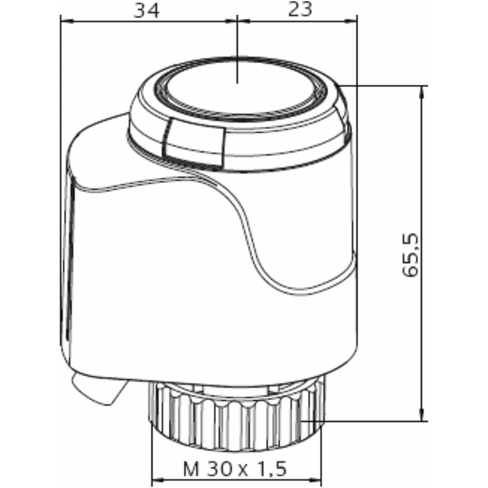 Електронний привід Heimeier Emo T 230 Вольт, нормально замкнутий 1833-00.500