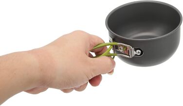 Набір для приготування їжі на кемпінгу, портативний набір посуду для кемпінгу з високоефективною плитою потужністю 3000 Вт, каструлі з харчового алюмінію для походів, піших прогулянок та приготування їжі на свіжому повітрі, зелена ручка