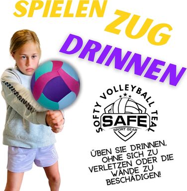 Суперм'який волейбольний м'яч для дітей та початківців, бірюзовий, безпечний