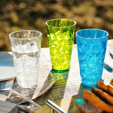 Набір склянок для води omada Design, упаковка з 4 кольорових пластикових склянок з прозорого акрилу (без вмісту бісфенолу), об'єм