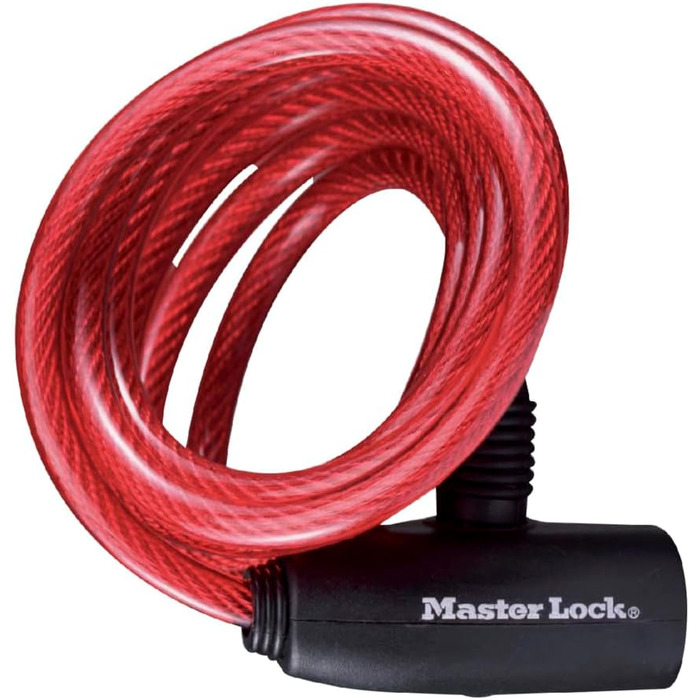 Тросовий замок Master Lock для велосипеда, ключ, сталевий трос 1,8 м, водонепроникний, 3 шт., 8127EURTRI - Використовуйте з усіма типами велосипедів, колясок та іншого спортивного спорядження