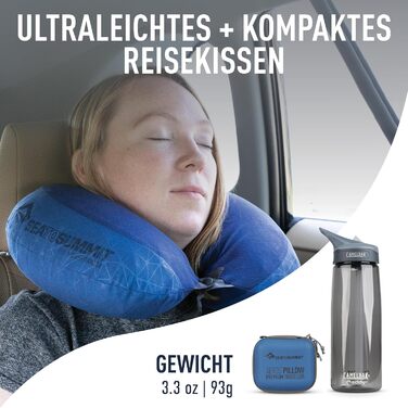 Поперекова опорна подушка Aeros преміум-класу - Надувна опорна подушка - Полегшення для попереку - Тканина 50D поліестеру - Компактна дорожня сумка - Робота, подорожі та поїздки на машині - Темно-синій - 93 г