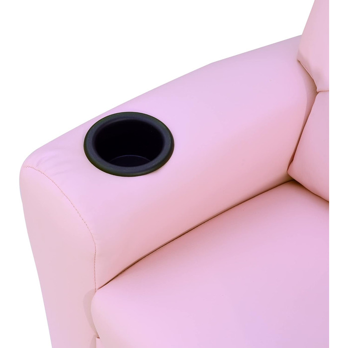 Дитячий диван HOMCOM, Дитяче крісло з підставкою для ніг, підлокітниками, підставками для чашок, регульованою спинкою, розкладний диван, Дитячий диван, Крісло для відпочинку, Дитячий диван для хлопчиків та дівчаток 3-6 років, Рожевий
